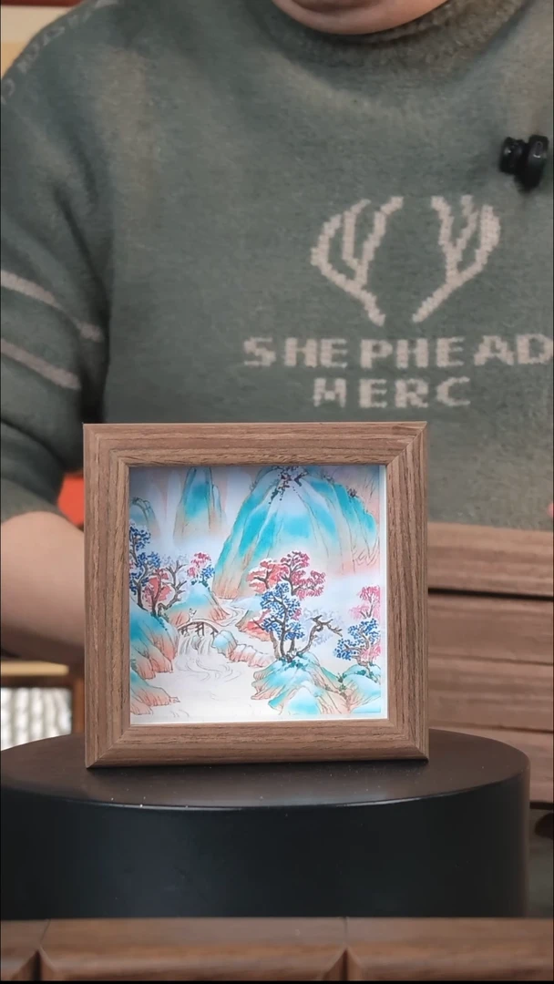 有机玻璃山水4寸