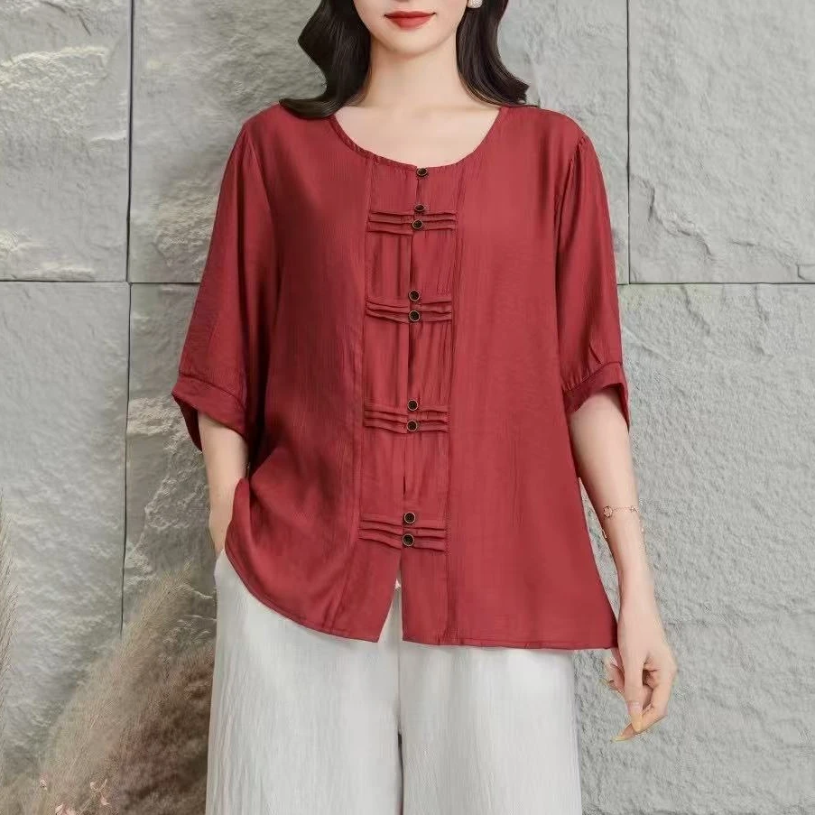 11168新款夏季国风文艺气质简约时尚小衫QZ