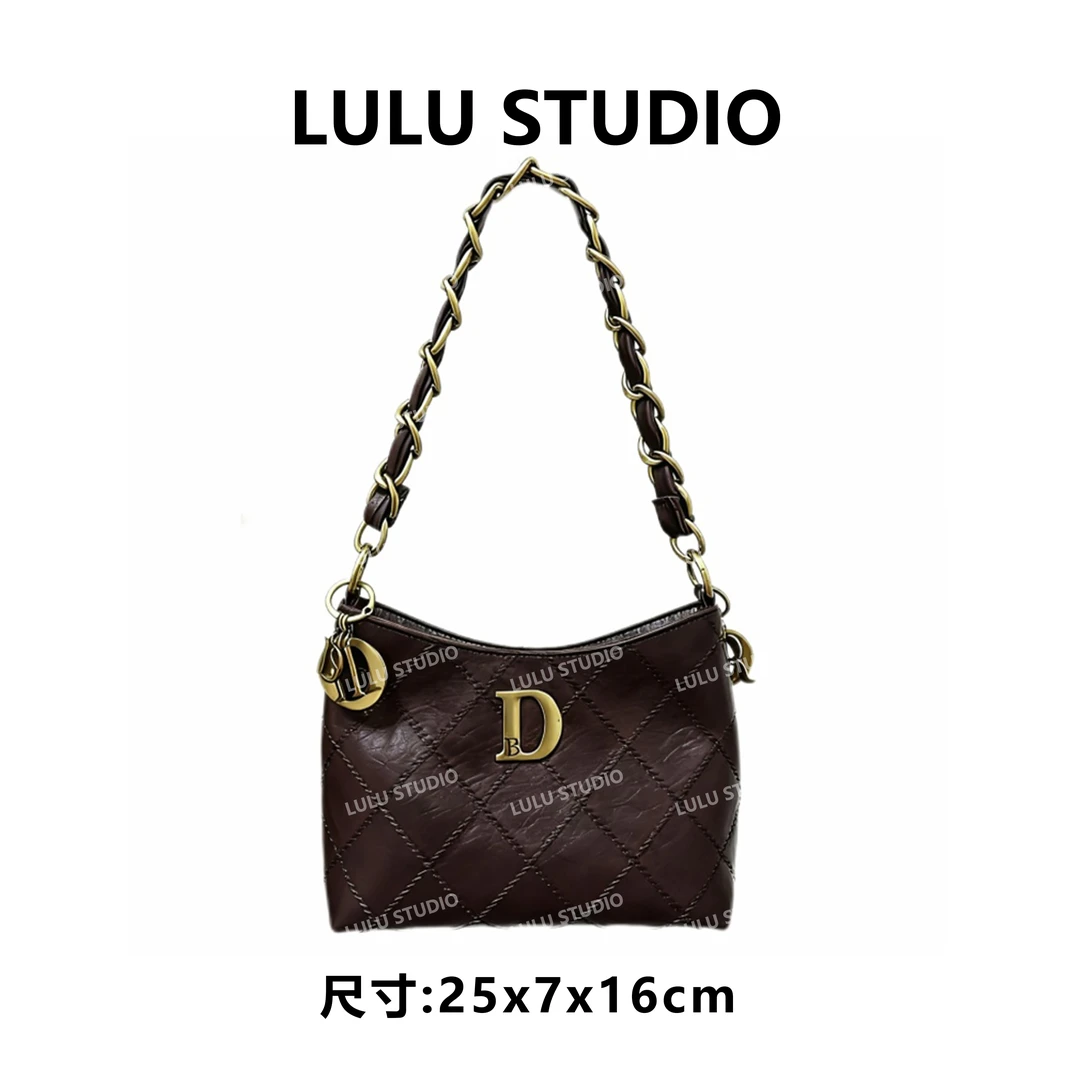 【RAIN.CUN】SD-50217-复古咖RAIN.CUN休闲时尚百搭腋下女包