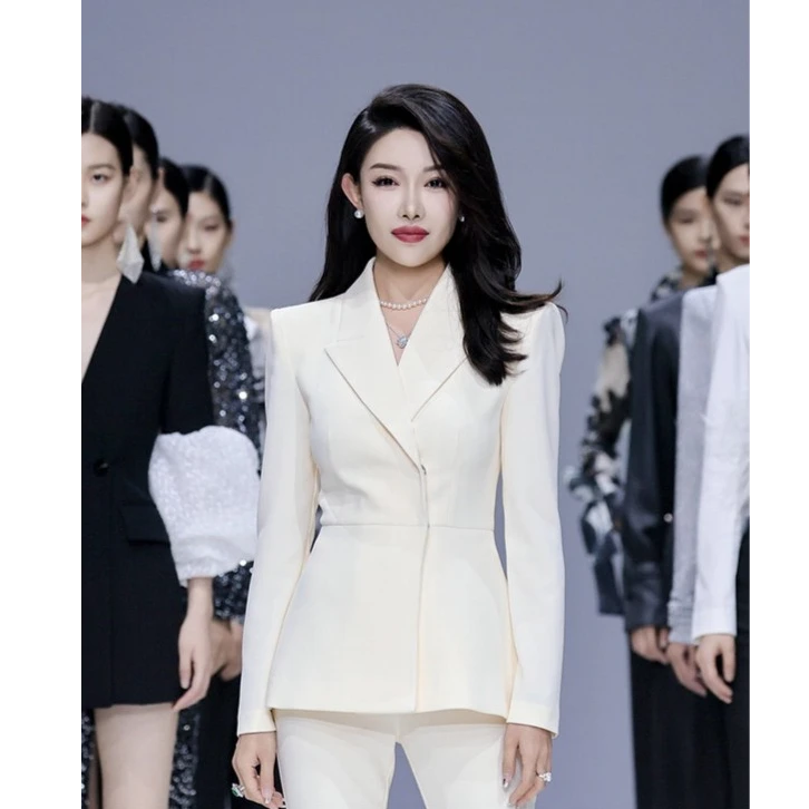 MAGGIEMA马婧设计师款上班族通勤风女装西装套装温婉大方衣服663C