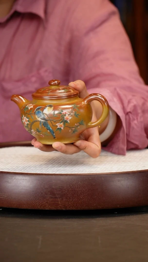 茶壶紫砂【杨建英】红金砂掇只   280CC