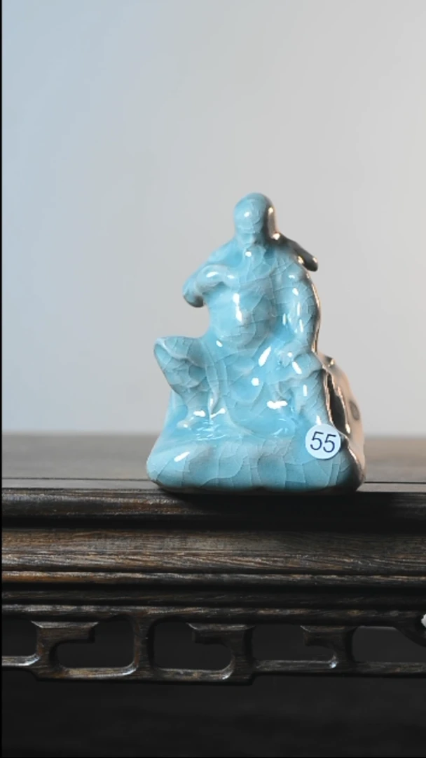 55号关公摆件全品清凉寺汝瓷
