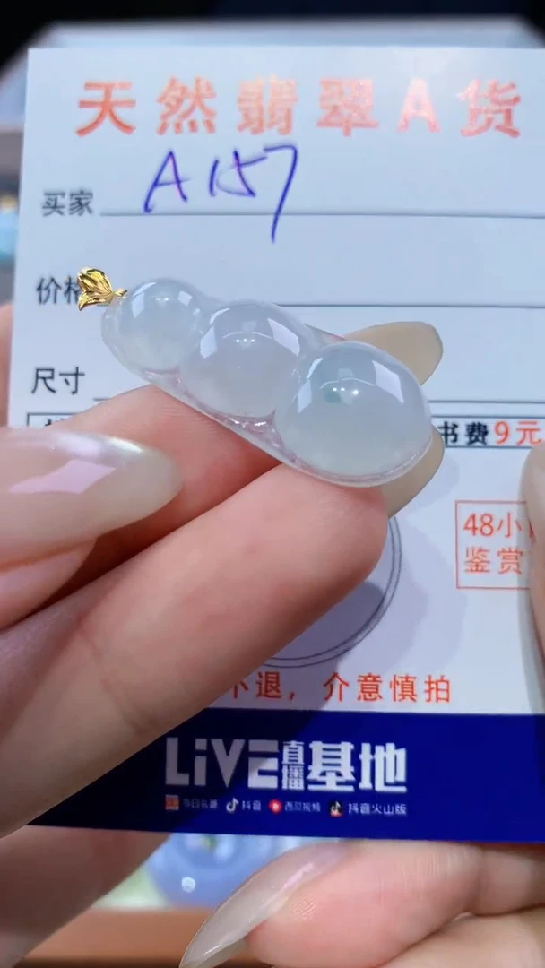 颈饰18K金镶嵌翡翠天然翡翠A货挂件
