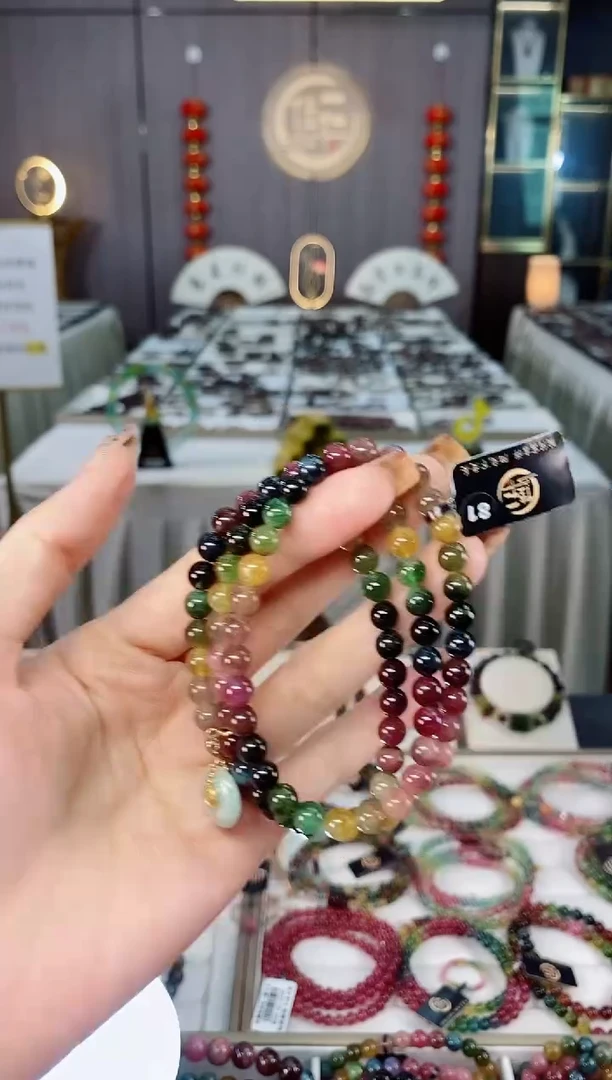 未镶嵌老矿碧玺三圈手串6mm+碧玺dan多样性发货一条