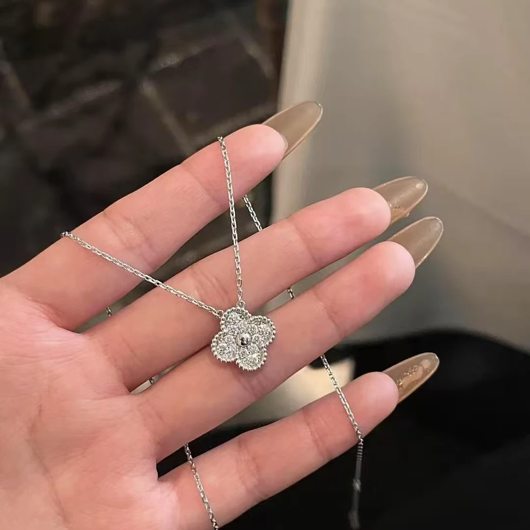 合金项链 简约 经典 银满钻项链