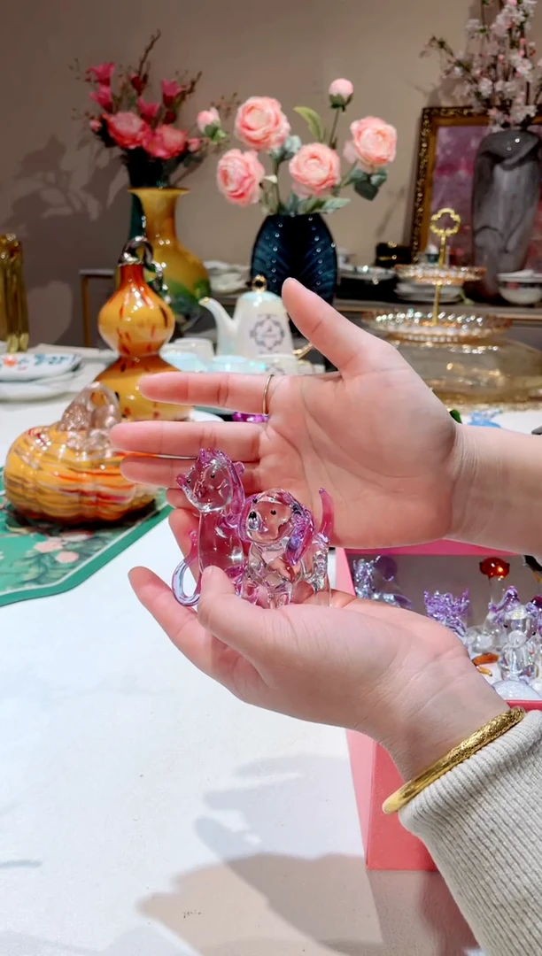 【闪购商品】琉璃手工艺品   紫色 猴+狗