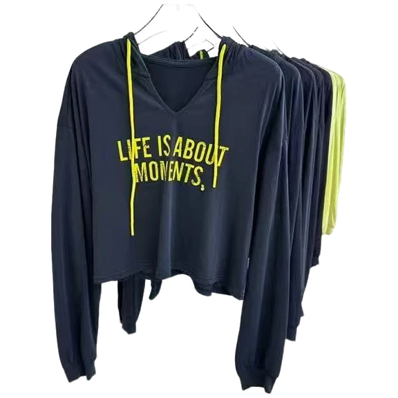 88273【蝶谷】连帽宽松短款长袖T恤