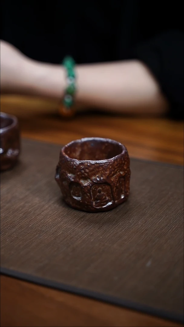 纯手工制作 手捏佛窟杯