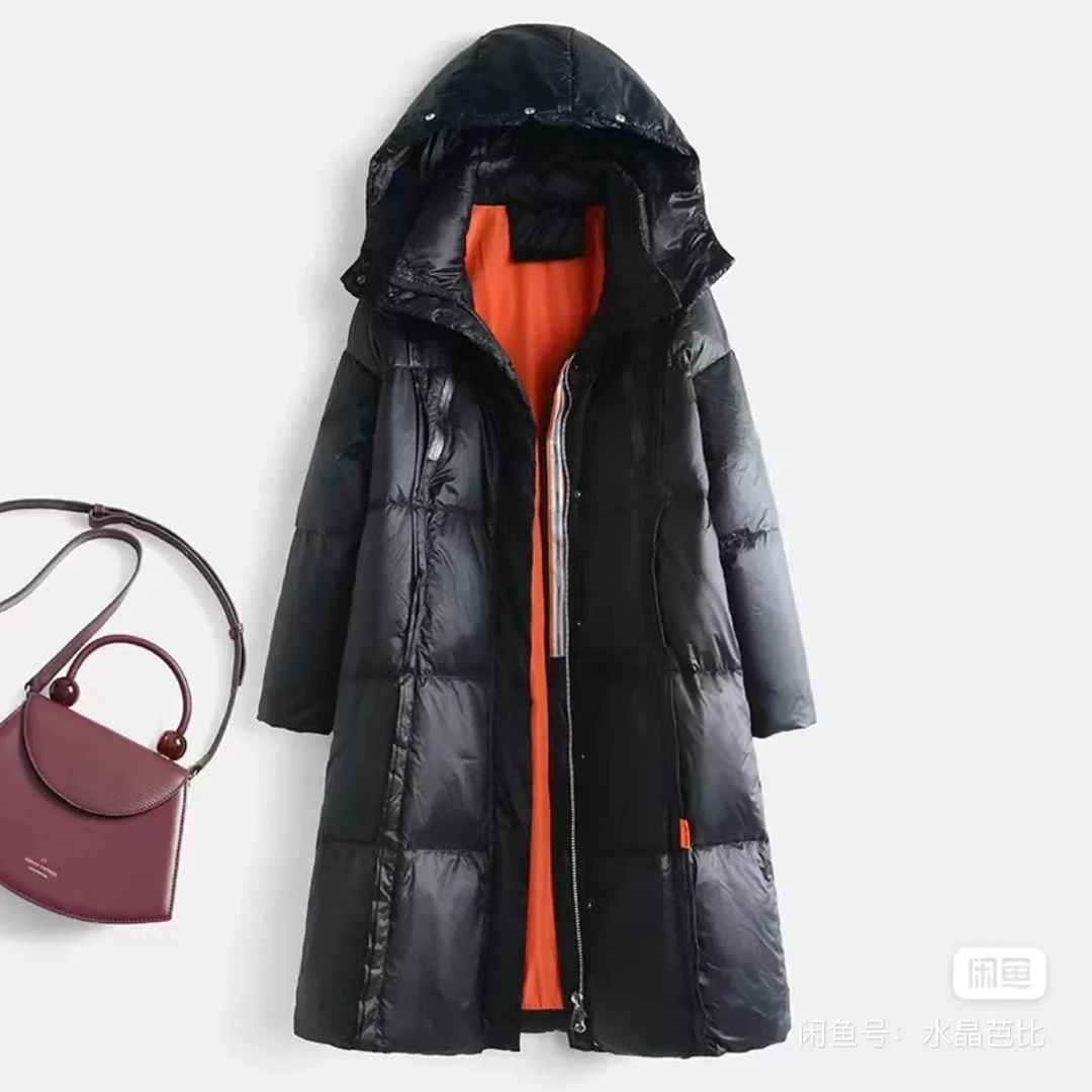 90羽绒服女士2024年冬季新款长款过膝面包服韩版宽松时尚B15-8