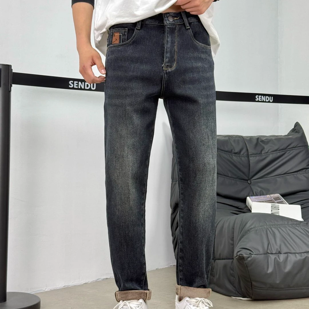 CK802款秋冬潮流加绒加厚时尚百搭宽松直筒休闲裤