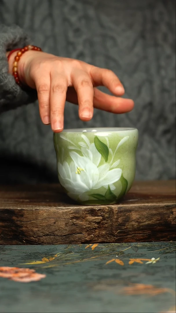 【闪购商品】杯釉下彩手工手绘同款陶器