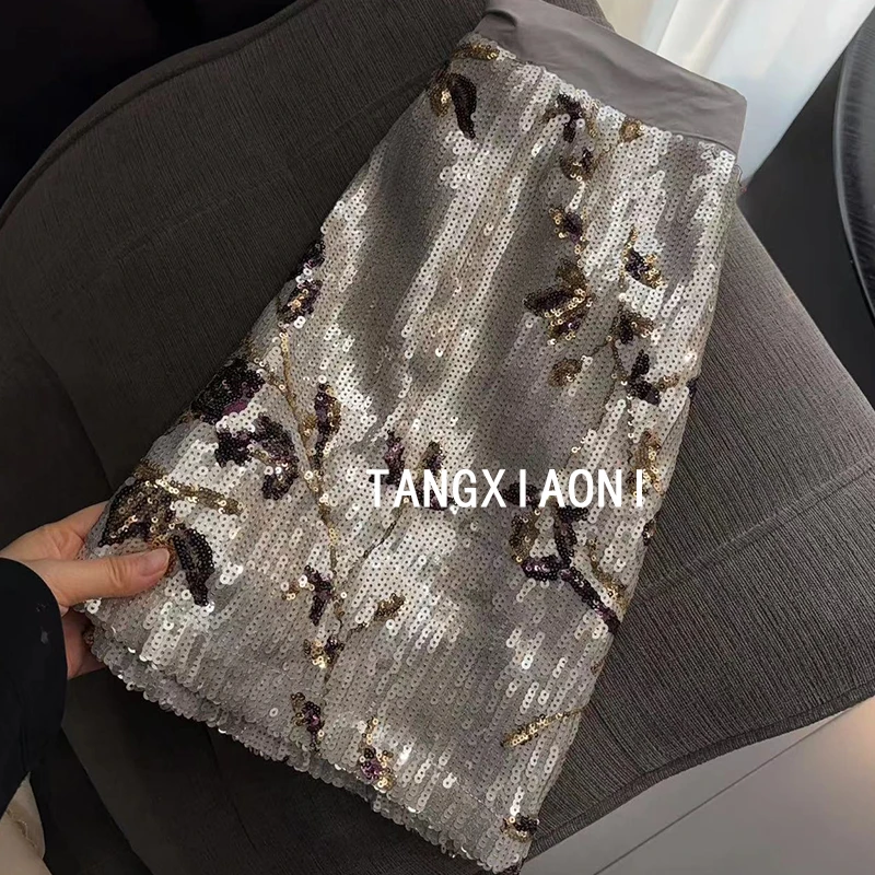 重磅【千金香】刺绣亮片半裙