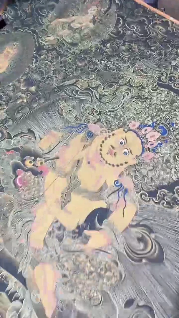 卷轴画【主播精品】高端卷轴画——唐卡AA98黄财神
