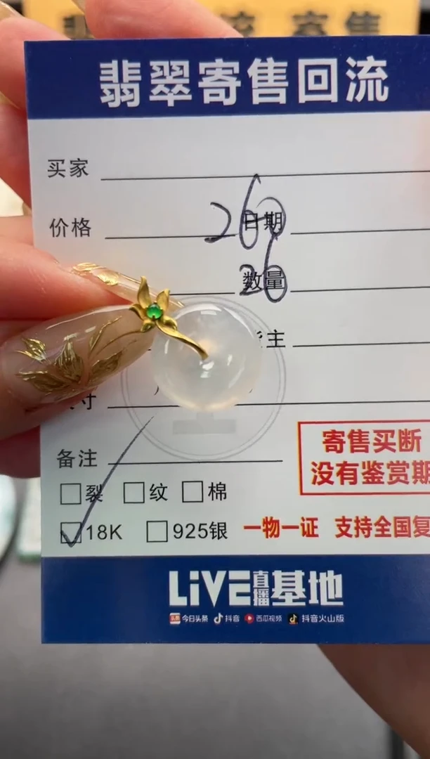 颈饰18K金镶嵌翡翠10146672