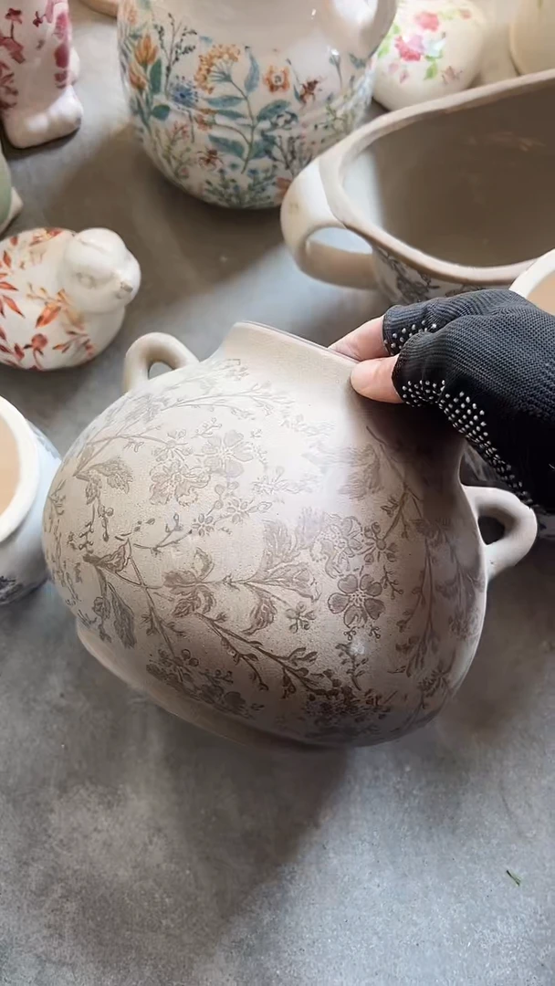 【闪购商品】陶瓷微瑕花盆高17cm内口10cm