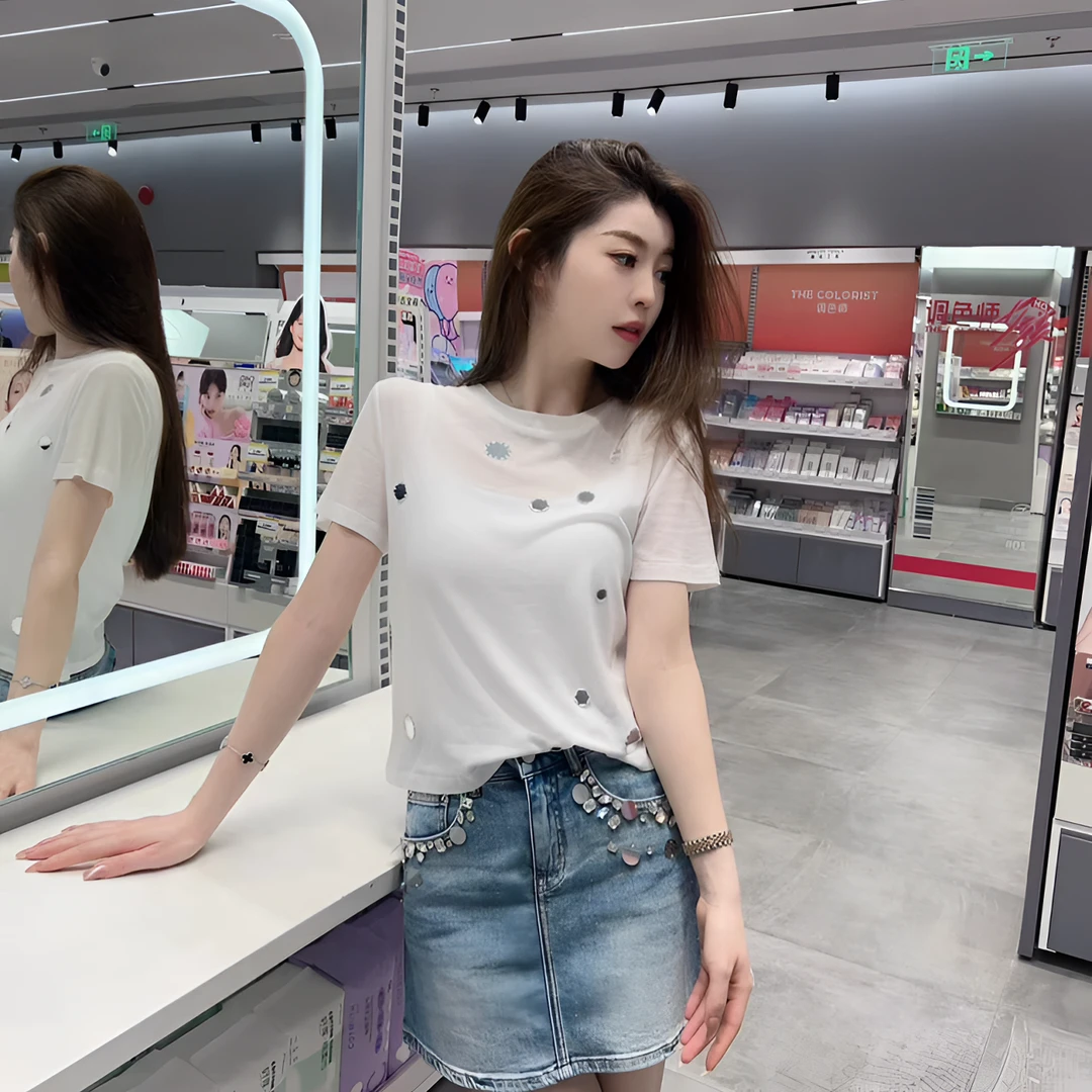 KEXIN 镜子T 2024新款百搭休闲时尚两件套上衣-242TXZKX20757