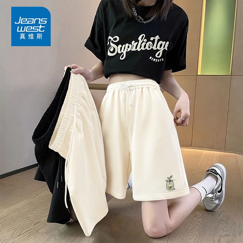 真维斯纯棉休闲短裤女外穿2025新款夏季小个子运动裤宽松五分裤子