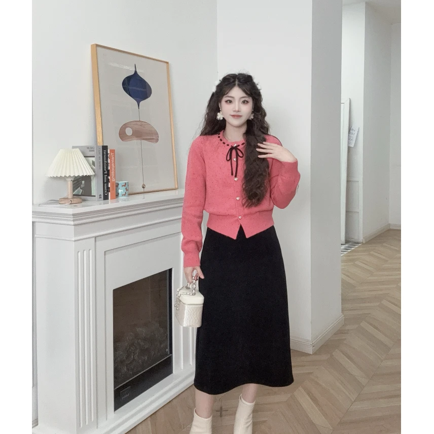 IEF/爱依服2025秋冬时尚甜妹名媛风设计感大码百搭显瘦上下套裙