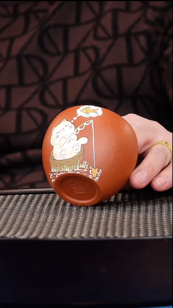 茶杯紫砂宜兴原矿紫砂 手工主人杯