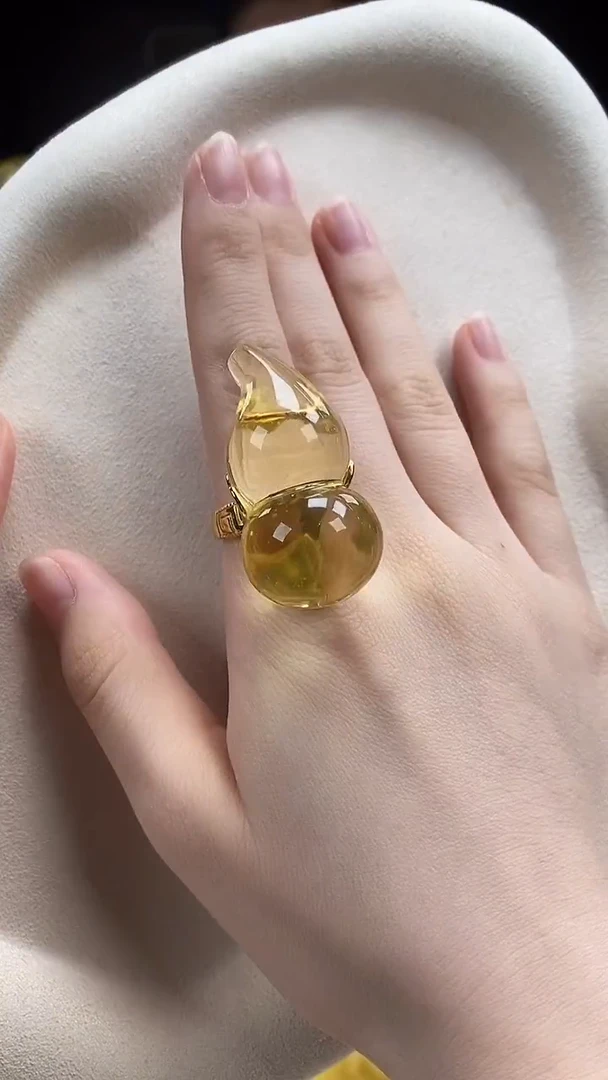 未镶嵌琥珀戒指戒指