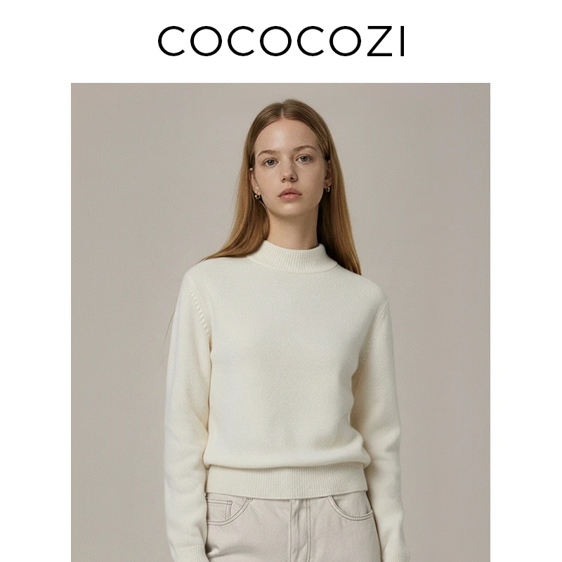 【刘茜姐姐专属】绵羊毛软糯修身显瘦半高领针织打底衫253CO559M