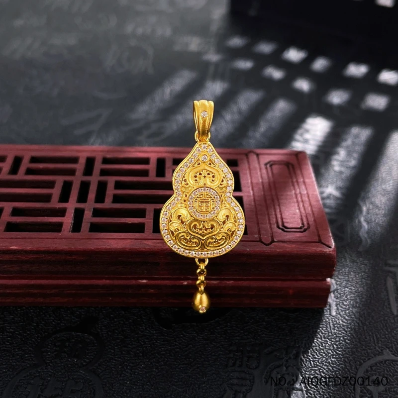 足金999镶嵌葫芦吊坠附加费388