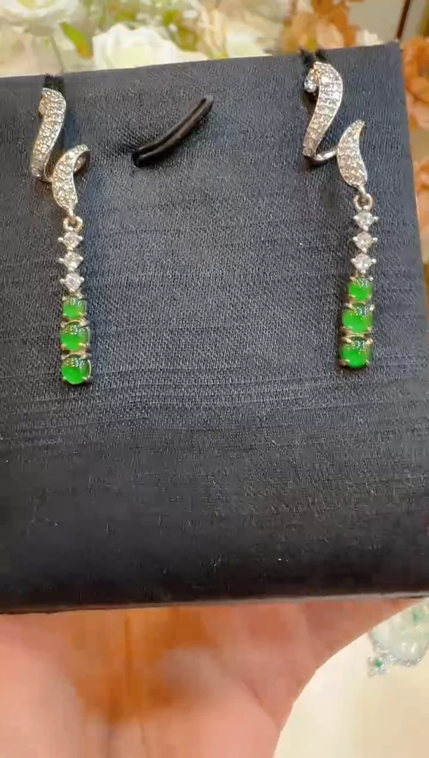 翡翠银S925镶嵌耳饰多样性团购发一件