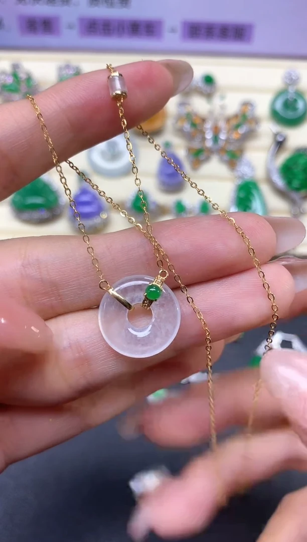 【闪购商品】翡翠套链18K金镶嵌套链|3600