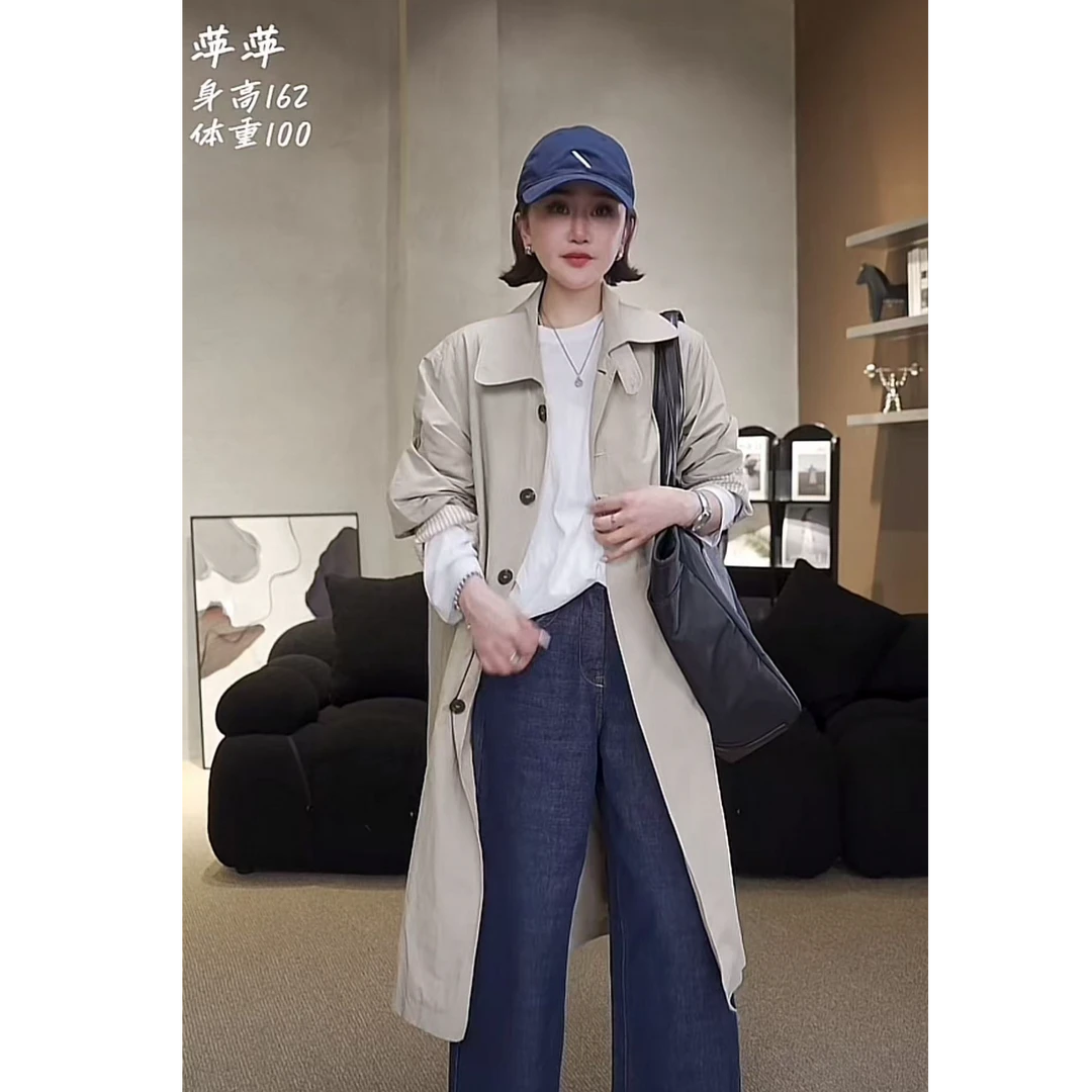 JW/静稳2025春季时尚宽松韩版潮流设计师款休闲风衣外套8882322