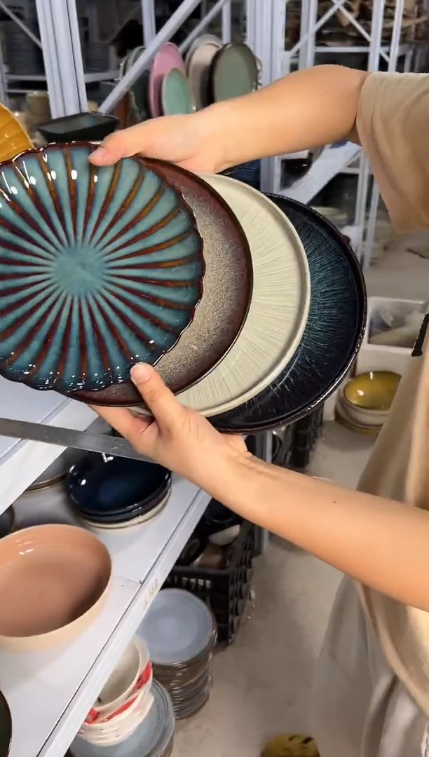 陶瓷外贸尾货瑕疵满20包邮X4小盘