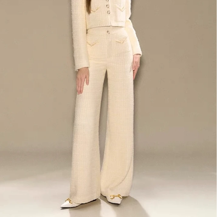 小香风新款秋季保暖羊毛长裤