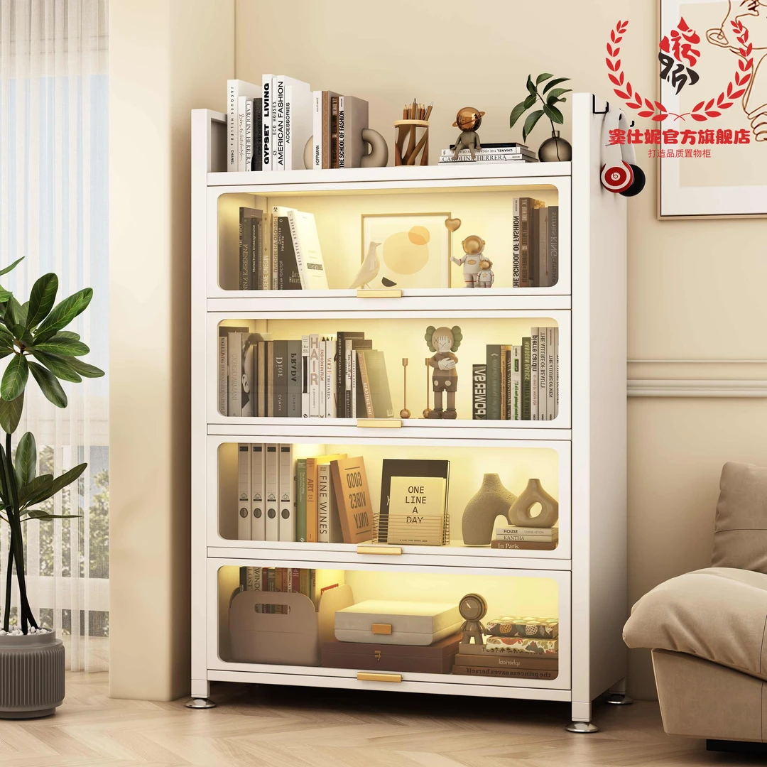 钢制家用防尘置物柜多层收纳柜储物柜图书馆整理柜大容量书架书柜