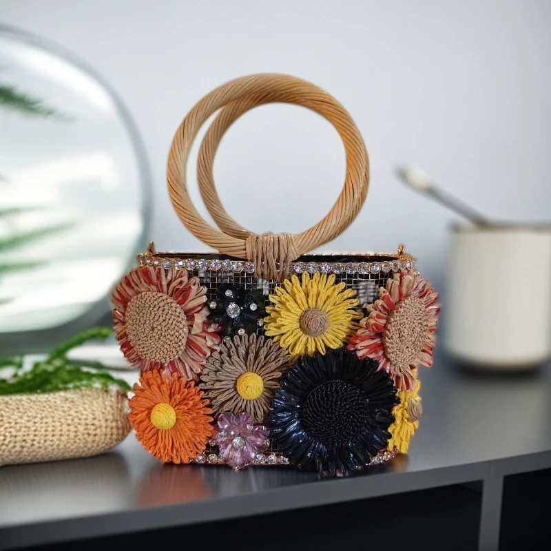 《晶晶粉丝专属》斜挎包草编包单根零钱包纯色单肩款材料包系带百搭