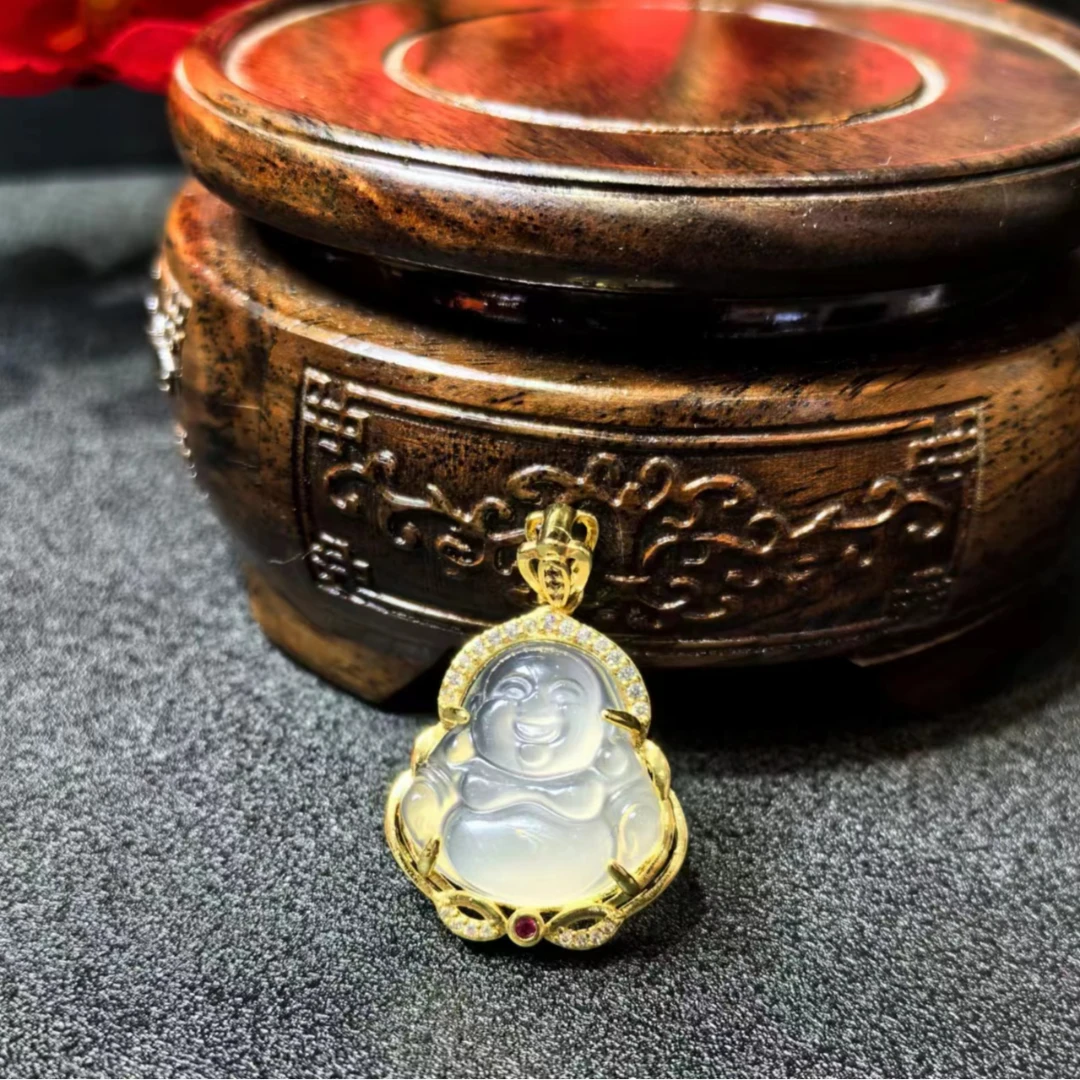 ST1650（玉夫人）荔枝冻玛瑙玉冰佛公吊坠-配绳-送礼佳品