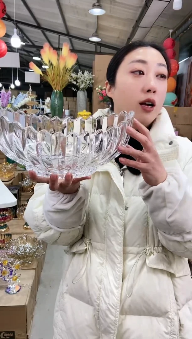 【闪购商品】玻璃【微瑕】透明描金元宝