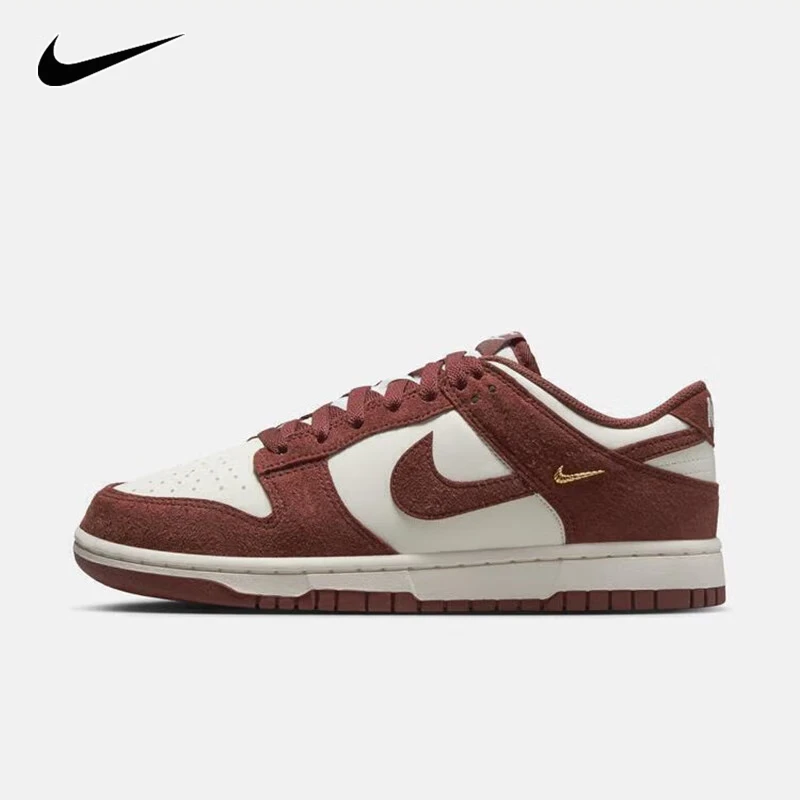 NIKE/耐克女子DUNK LOW酒红色休闲复古潮流低帮运动板鞋IB4417104