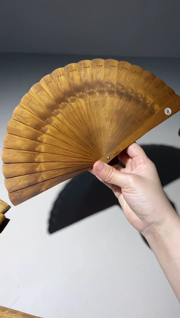 金丝楠16厘米金丝楠木小叶桢楠扇782