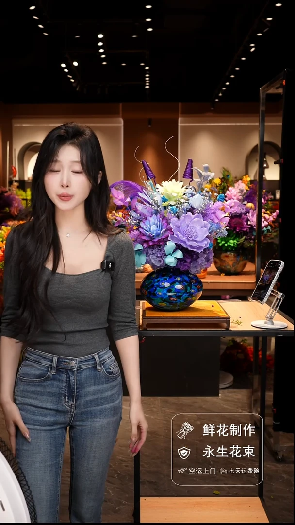 手工艺品琉璃手工花器花束空运包邮送货上门-以图片为准