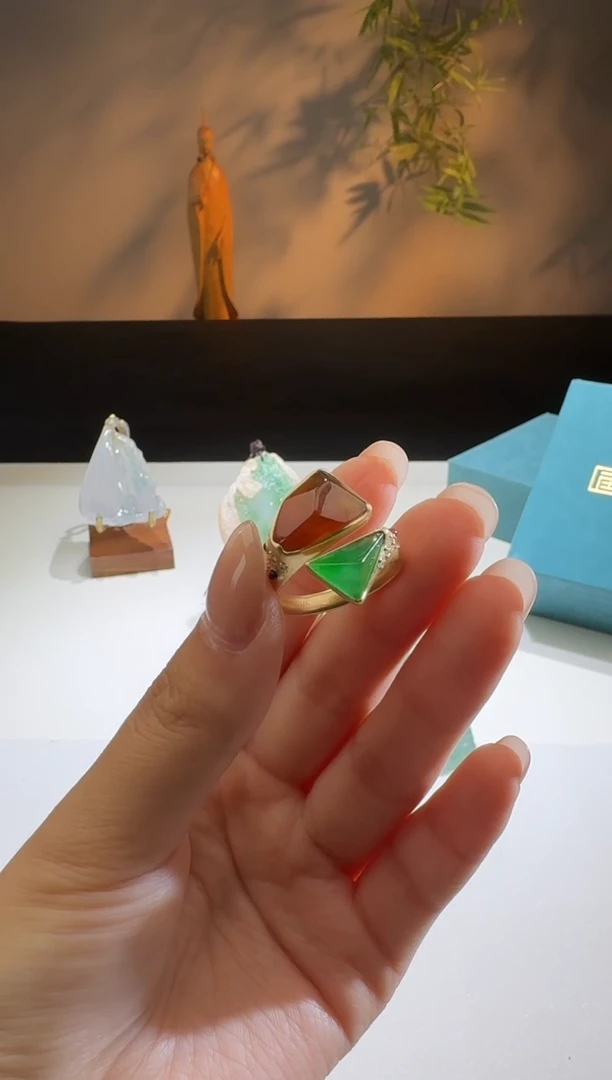 【闪购商品】翡翠戒指18K金镶嵌【鑫鑫】镶嵌费