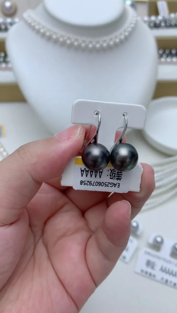 银S925镶嵌海水珍珠耳饰w24