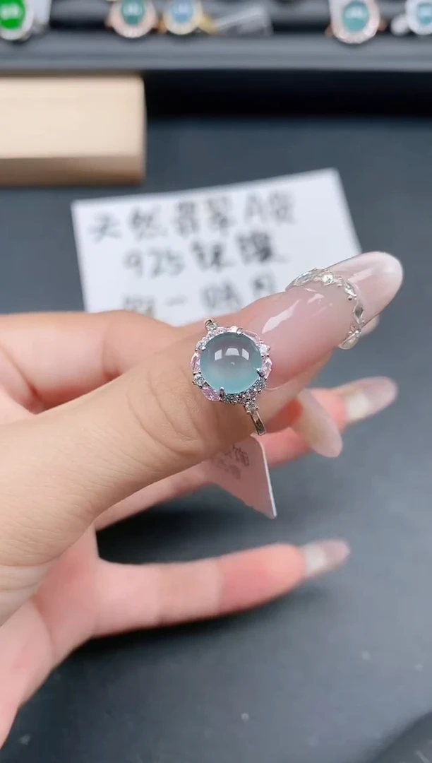 银S925镶嵌戒指翡翠111