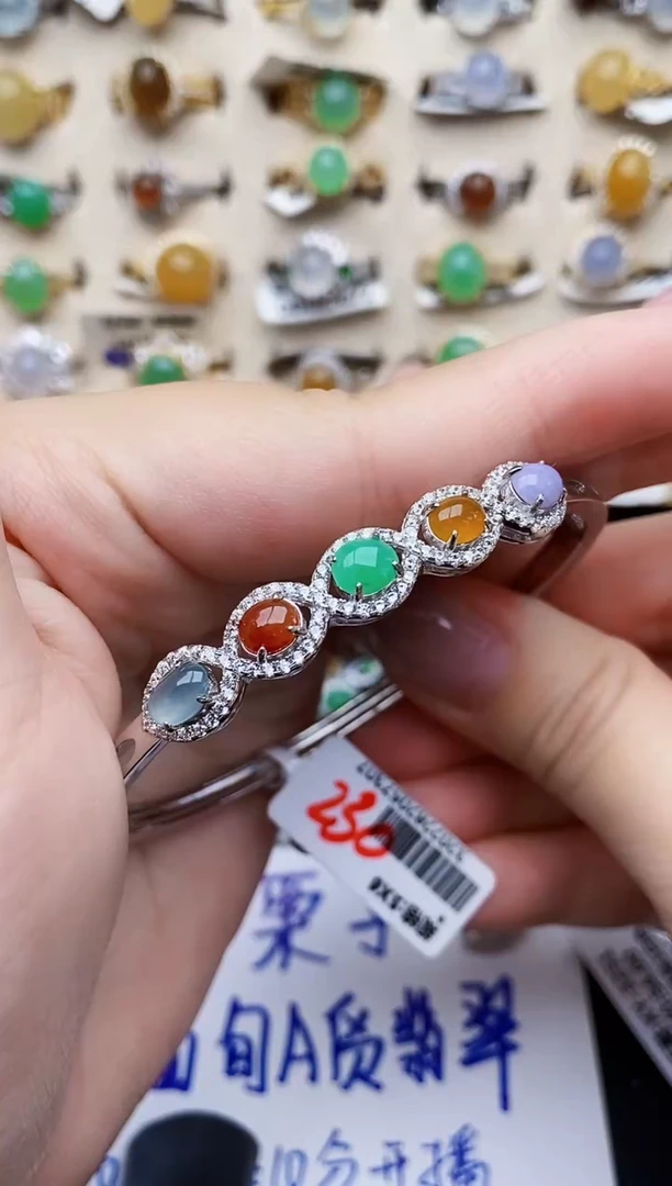 银S925镶嵌戒指翡翠111