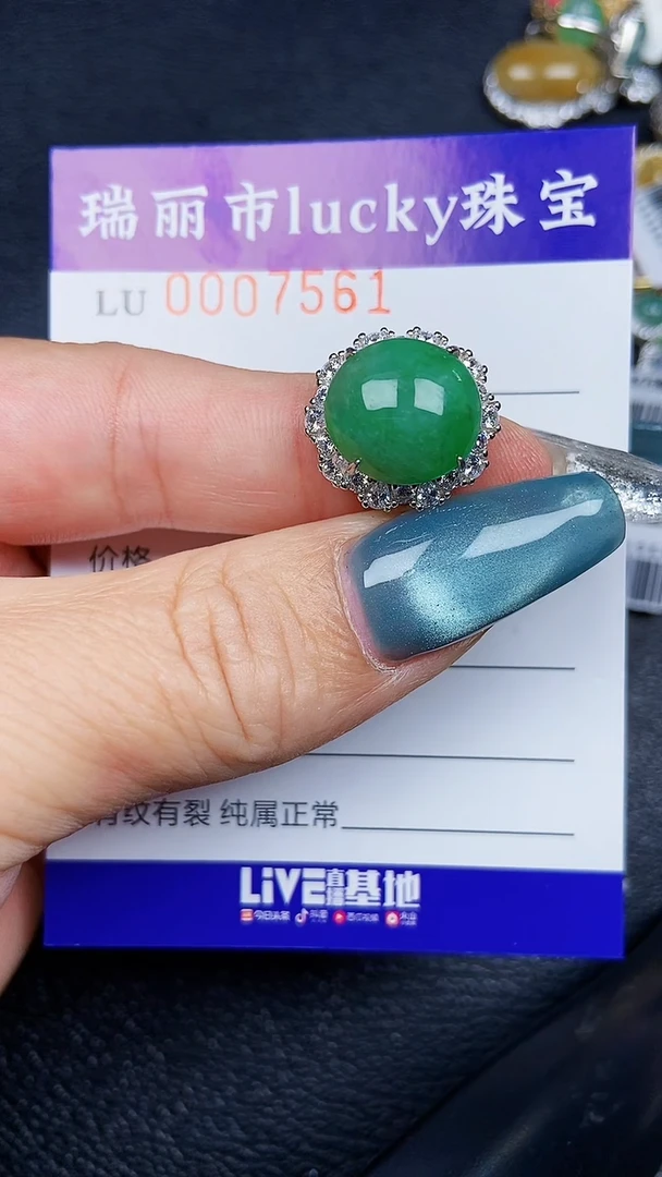 颈饰银S925镶嵌翡翠7561