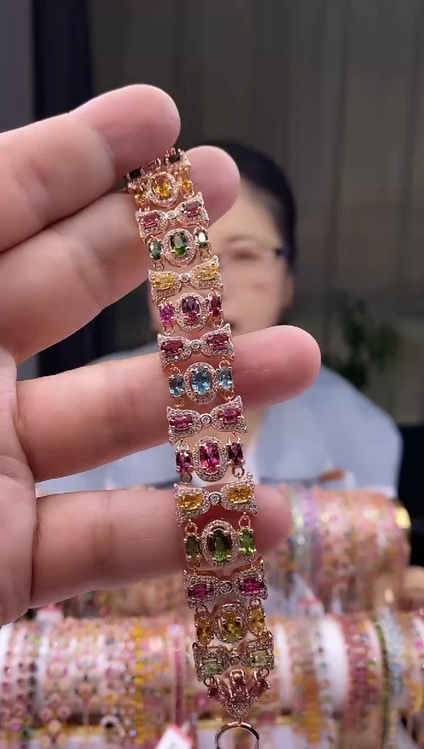 【闪购商品】碧玺手链银S925镶嵌354354354354345