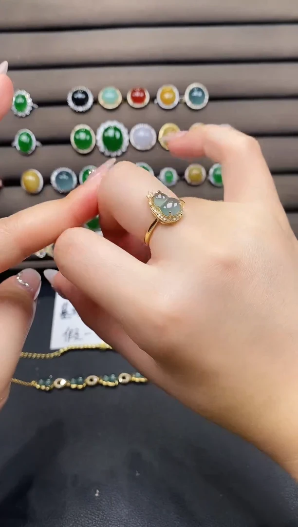 银S925镶嵌戒指翡翠111