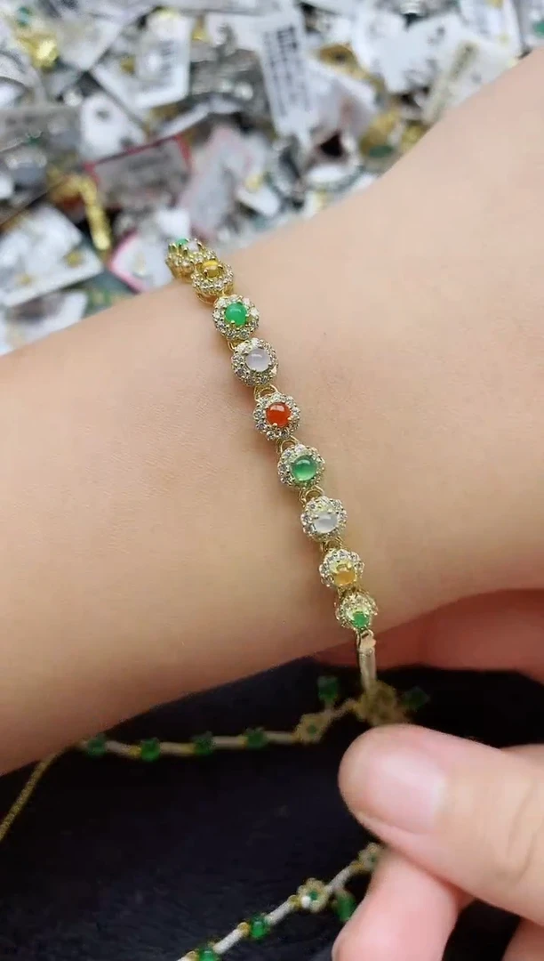 银S925镶嵌戒指翡翠1