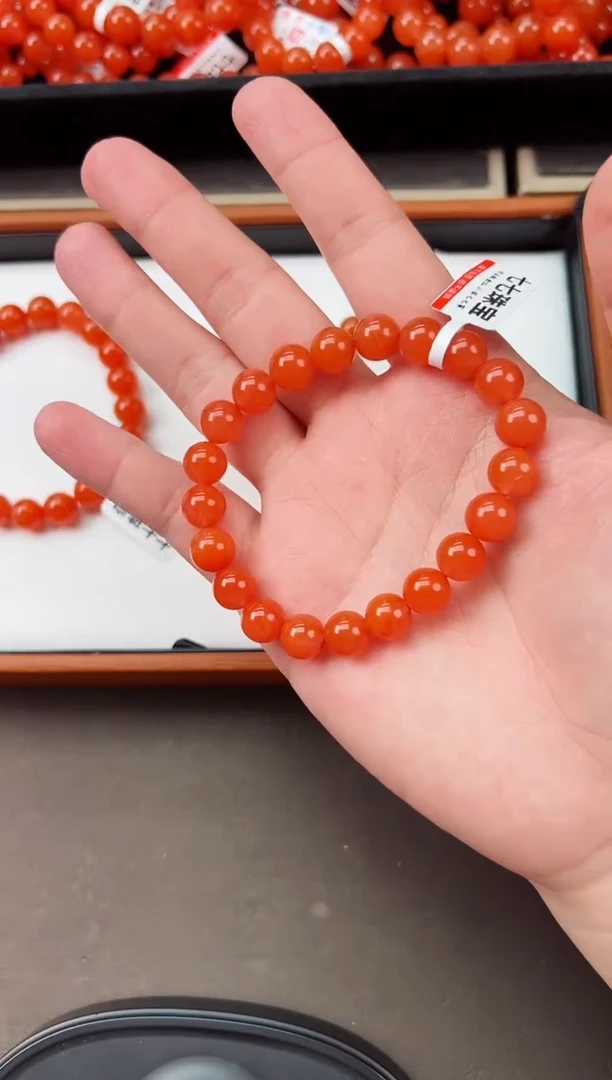 【闪购商品】南红玛瑙手串未镶嵌保山杨柳滴水洞亮光高品手串 9+