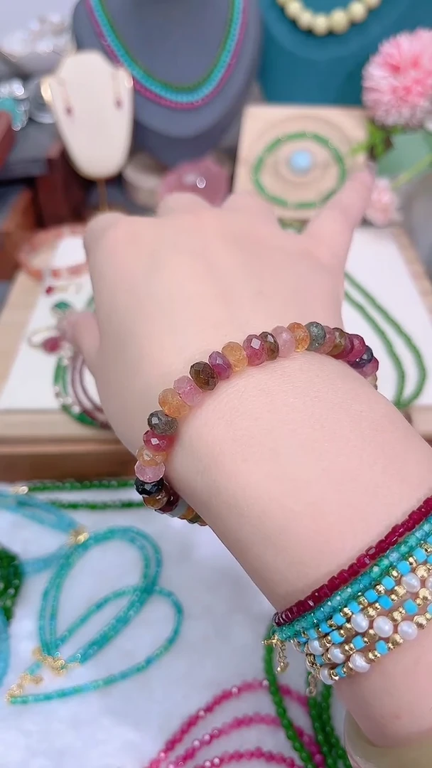 手链未镶嵌碧玺切面算盘99