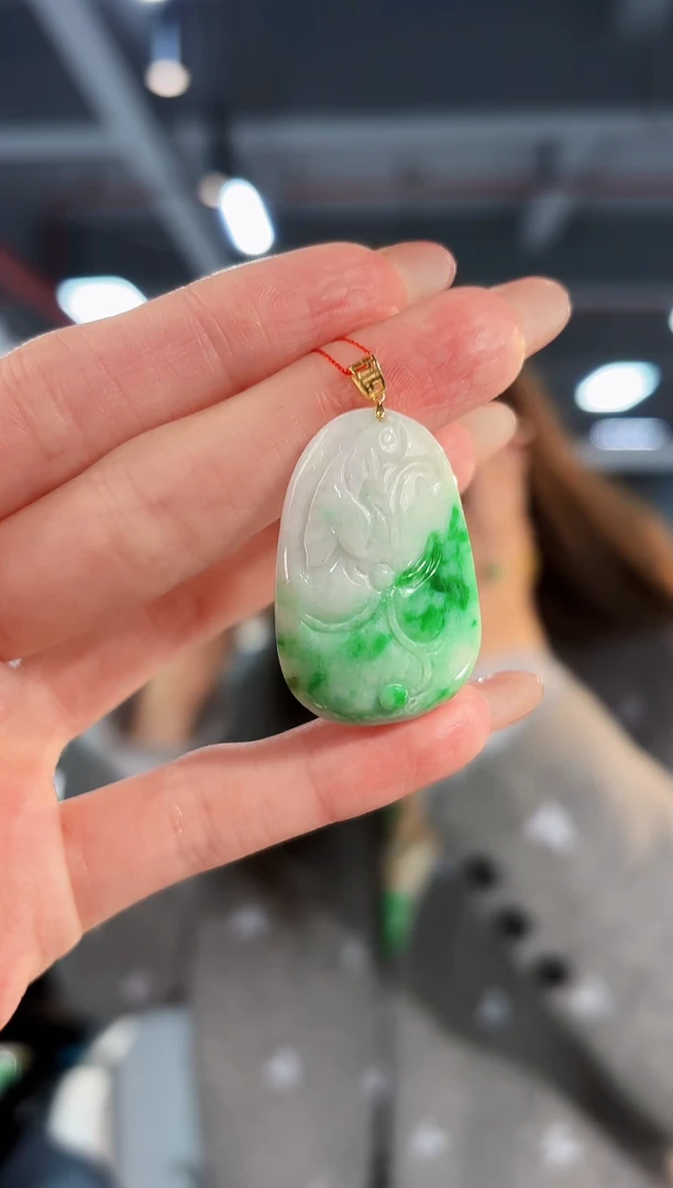 【闪购商品】翡翠颈饰18K金镶嵌缅料A货/支持复检/一件