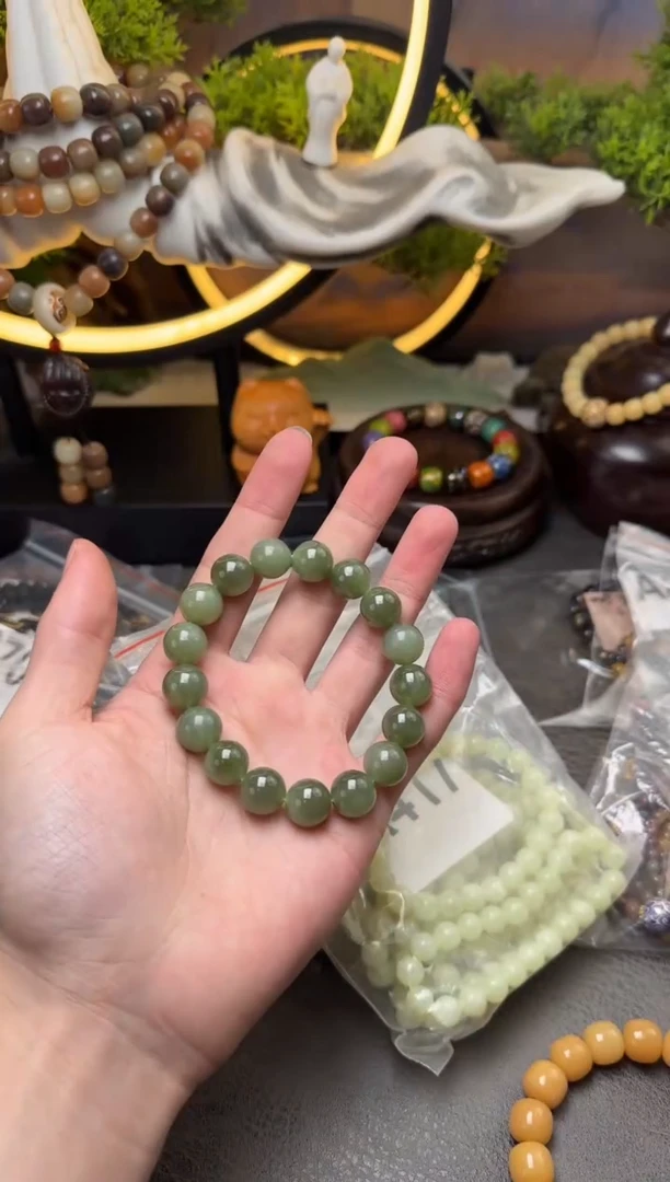 【闪购商品】菩提根/象牙果吊坠A879 绿菩提圆珠1.2